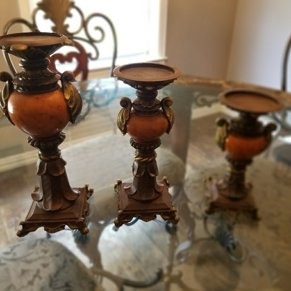 SOLD 2/27 Candle holders, Set of 3